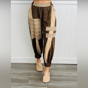 POL Choco Leopard Patchwork Pants
Size Medium